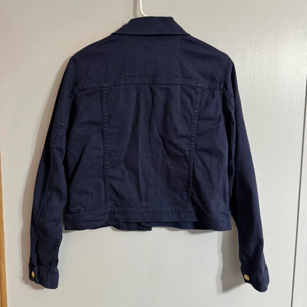 Michael Michael Kors Dark Blue Jean Jacket with Gold Buttons Size Medium